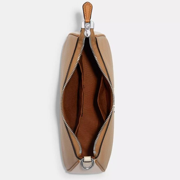 NWT Coach CA173 Teri Shoulder Bag In Colorblock Leather Crossbody Silver/Taupe - Picture 6 of 10